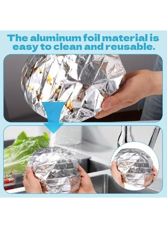 200 Reusable flexible transparent food covers + 20 piece of heat-insulating aluminum lids, For less than 0.50 cent keep food hot and fresh for Fruit ,Meals and Dishes - Image 5